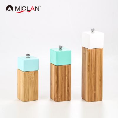 China Viable Square Shape Salt and Pepper Wooden Grinder for sale