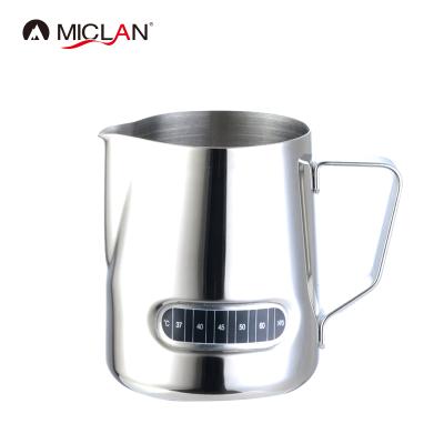 China Sustainable Miclan Metal Milk Pitcher with Temperature Display for sale