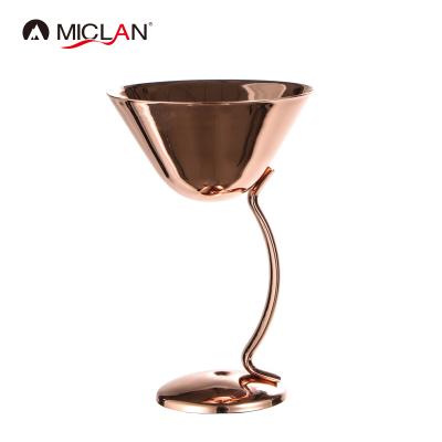 China Sustainable Stainless Steel Rose Gold Glass Cocktail Mug with Copper Plated for sale