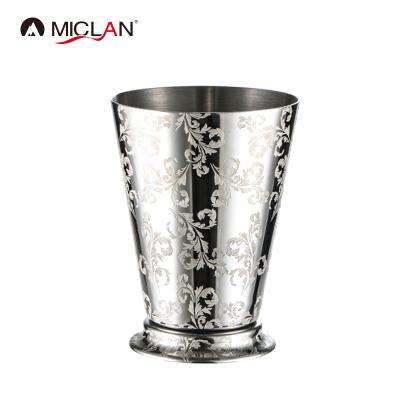 China Sustainable patterned stainless steel cocktail wine cup&water mug for sale