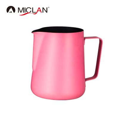 China High Quality Viable Stainless Steel Milk Frother Cup/Coffee Pitcher Pull Flower Mug/Creamer Pitcher With Handle for sale