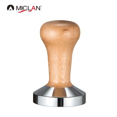 China Sustainable Customized Size Flat Low Coffee Blender Tamper Wooden Hand Tampers for sale