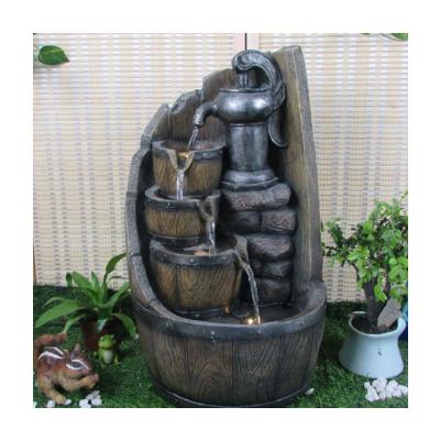 China Decoration China Factory Indoor Outdoor Garden/Office/Floor Ornaments Water Fountain Polyresin Decor Garden Fountain Pump With Led for sale