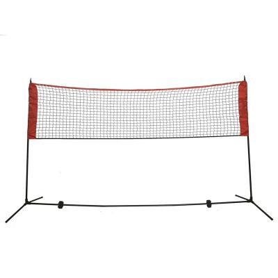 China Polyester fabrication + steel rack indoor outdoor 3 in 1 tennis adjustable portable badminton volleyball net steel rack set for sale