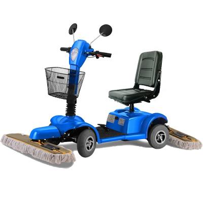 China Hotels Electric Mop Sweeper Car Ride On Floor Mop Propelled Three Wheel Dust Cart for sale