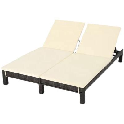 China Modern Outdoor Furniture Rattan Double Sun Sofa for sale