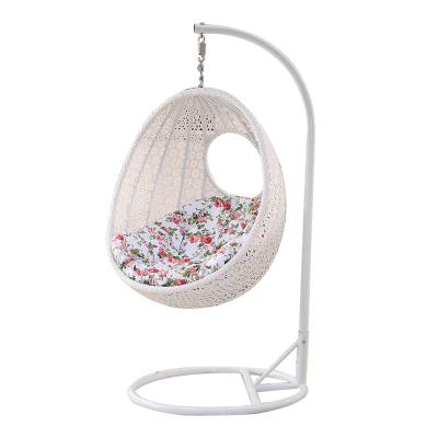 China Modern Metal Wicker Patio Rattan Swing Egg Chair Hanging Chair for sale