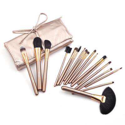 China Angular Blush Factory Direct Sale Purple Black Champagne Golden Animal Hair Beauty Factory Professional Makeup Brush Set 18 for sale