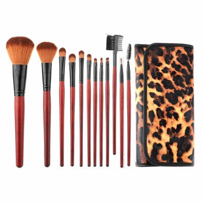 China Angular Blush Latest Leopard Print Series Makeup Brush Set Color Beauty Tool Mahogany Customization 7pcs12pcs18pcs for sale