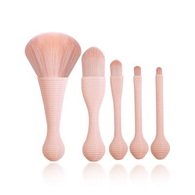 China Angular Blush OEM/ODM Wholesale 5 Pcs Makeup Brush Set Makeup Brush Cute Pink Base Powder Brush for sale