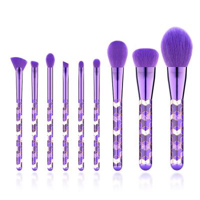 China Angular Blush Hot Selling 9 Luxury Makeup Brush Set Professional Makeup Tools Colorful Makeup Brush for sale