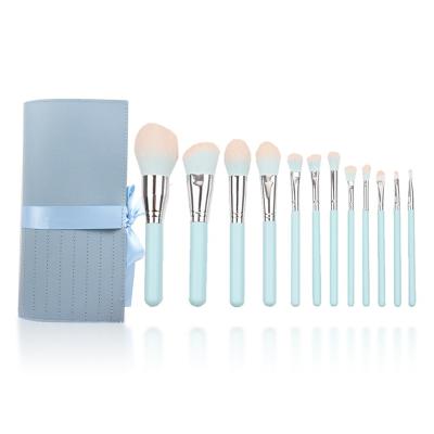 China Angular Blush Factory Direct Sale Two Colors 12 Pcs Makeup Set Brush With Bag Portable Face Powder Eyeshadow Brush for sale