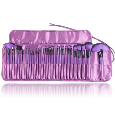 China Angular Blush Amazon Wholesale Hot Sale Factory Outlet 2020 Luxury Professional Purple Makeup Brush Kits With Portable Bag Lip Brush for sale