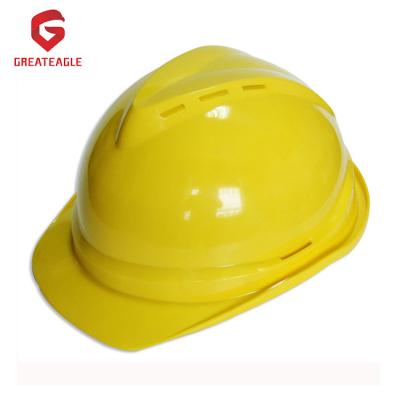 China HDPE or ABS CE EN397 V Type Industrial Safety Helmet With Vents for sale