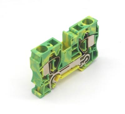 China Wire Plugging ST-16PE Din Rail Connectors Return Spring Cage Connection Ground PE Wire Pull Wire Driver for sale