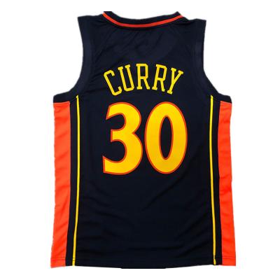 China New Design Basketball Tank Top Stephen Curry 30# Printing Navy Blue Vest Sports Shirt Antibacterial Wholesale Custom Men's Basketball Uniform Tank Top for sale