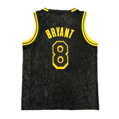 China Best Quality Antibacterial Men's Black BRYANT 23# Basketball Tank Top Shirts For Party Basketball Wear S-XXL For Boy for sale