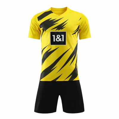 China High Quality Quick-Drying Club Shorts Sleeve Fans Version Black Yellow Mens Soccer Shirt Set Custom Football Uniform Kits Tank Tops for sale