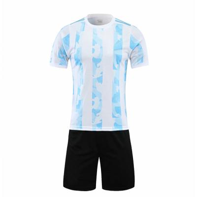 China Wholesale White Mens Football Polyester Sport Shortsleeve Club Sets Factory Argentina Uniform Shirt Set Customized Football Tank Tops for sale