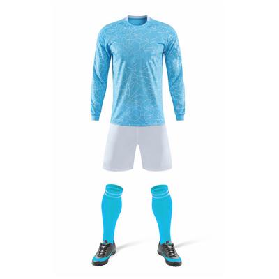 China High Quality Cheap Quick Dry Shirt Kits Cheap High Quality Polyester Blue Polyester Sport Wear Men Football Uniform Set Custom Made for sale