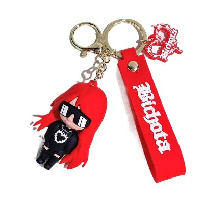 China Promotional Gifts Cute Anime Custom 3D Karol G Key Chain Rubber Plastic Key Chains For Women Wholesale for sale