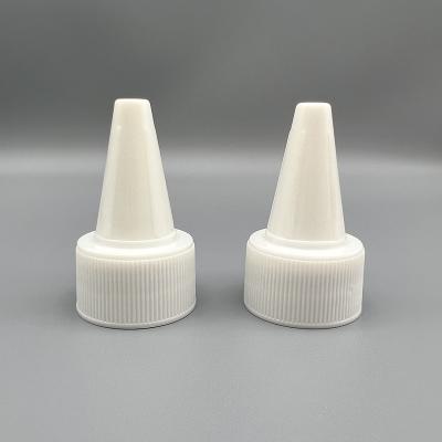 China 28/410 non refillable high quality white glossy screw tip cap for spray gel bottle packaging for sale