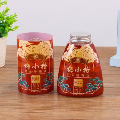 China High Quality Waterproof Bottle Shrink Label With Private Design For Cosmetic And Food Industry for sale