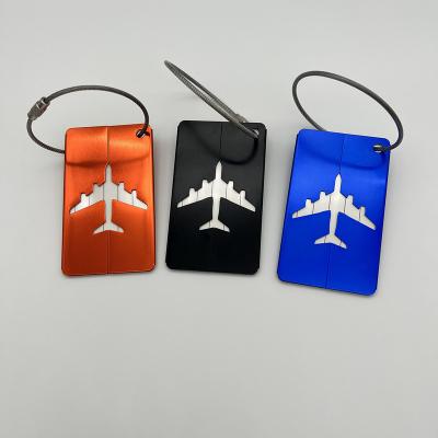 China Luxury Hot Selling Aluminum Luggage Tag Luggage Tag Boarding Bag Aircraft Modeling With Name Tag For Travel for sale