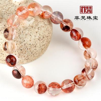 China Feifan Crystal round bead bracelet is pure natural and good quality flower red gummy bracelet for sale