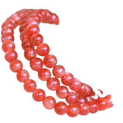 China Feifan Crystal round bead bracelet is pure natural and good quality gold strawberry crystal bracelet for sale