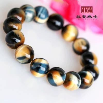 China Feifan Crystal round bead bracelet is pure natural and good quality Tigereye bracelet for sale