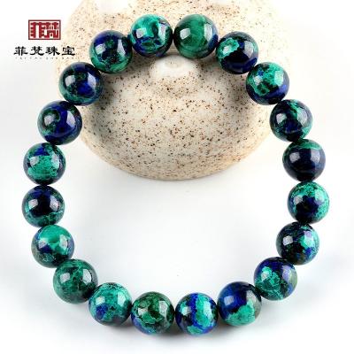 China Feifan Crystal round bead bracelet is pure natural and good quality azurite bracelet for sale