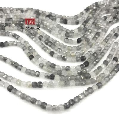 China Crystal Wholesale Natural Crystal Jewelry bead bracelet high quality necklace faceted gray crystal for sale