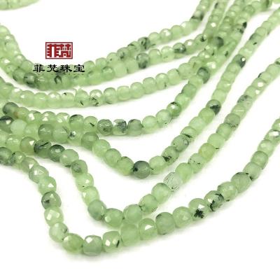 China Crystal Wholesale Natural Crystal Jewelry Beads Bracelet High Quality Necklace Faceted Prehnite for sale