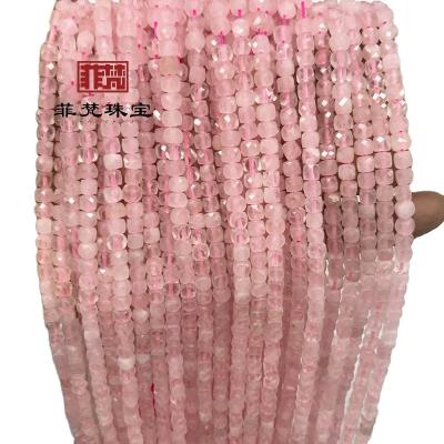 China Crystal Wholesale Natural Crystal Jewelry Beads Bracelet Necklace High Quality Faceted Pink Crystal for sale