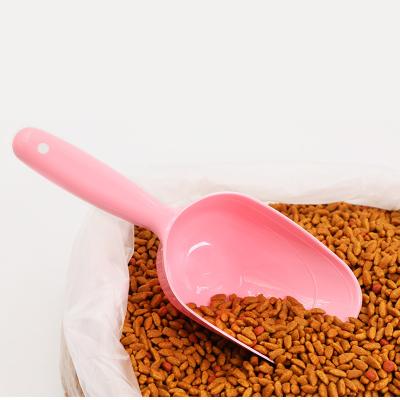 China Hot Selling Non-automatic Teddy Cute Digging Dog Food Measuring Size Plastic Dog Scoop With Bucket Dog Food Shovel Pet Food Scoop for sale