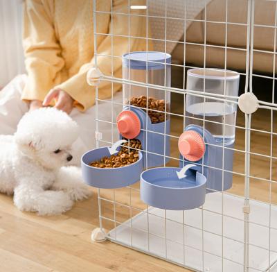 China Automatic Cat Dog Bowl Hanging Feeder Plastic Automatic Pet High Capacity Drinking Water Station Automatic Feeding Bowl for sale