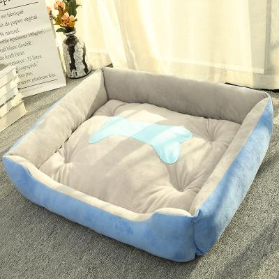 China Hot Sale Stocked Cat Kennel Mats Large Medium Multicolor and Orthopedic Memory Foam Small Pet Thickening Dog Bed Warm Pet Beds for sale