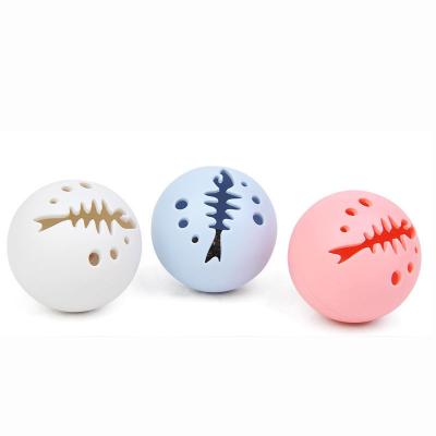 China Soft Rubber Bite Stocked Cat Chew Toy Pet Toy Interactive Cute Durable Catnip Bell Chew Bell Dog Ball Wholesale Pet for sale