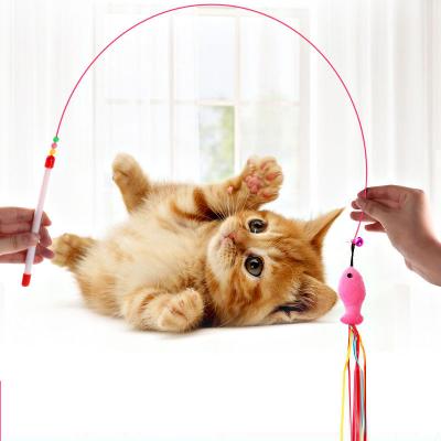 China Hot Sale Butterfly Cat Teaser Toy Feather Funny Toy Funny Cat Stick Fishing Stocked Interactive Pet Toys for sale