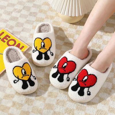 China Evil Man Bunny Heart Slippers Cute Bunny Plush Slippers Cartoon Women Green Wholesale Evil Plush House for sale