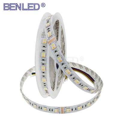 China Hotel Newest 5050 RGBW Led Strip Light 5 Colors In 1 Led Waterproof Flexible Rgbbww WRGBWW Led Strips for sale