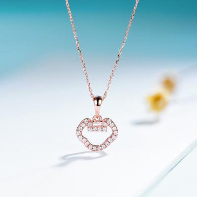 China Genuine CLASSIC kuololit 585 14K 10K 585 Rose gold gemstone pendants for love luxury engagement women natural heart diamond neckalce for sale