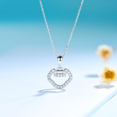 China 14K 10K White Gold Genuine Natural Lab Diamond Engagement 585 White Gold Luxury Gift Genuine Pendant Necklace FASHION For Women for sale