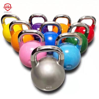 China 2021 eco-friendly high end custom logo color steel competition kettlebell for sale