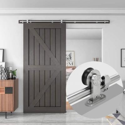 China Barn Modern Style Sliding Door Stainless Steel Rail And Roller Track Wheels Wooden Hardware Accessories for sale