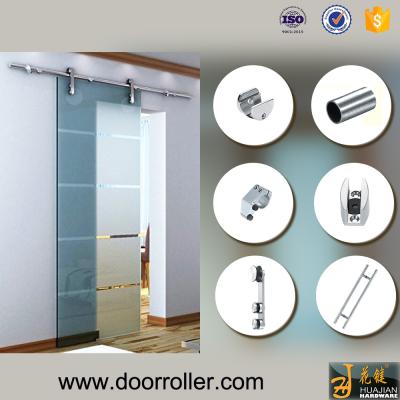 China 304 / 316 Stainless Steel Glass Hardware And Interior Frameless Sliding Barn Door Part for sale