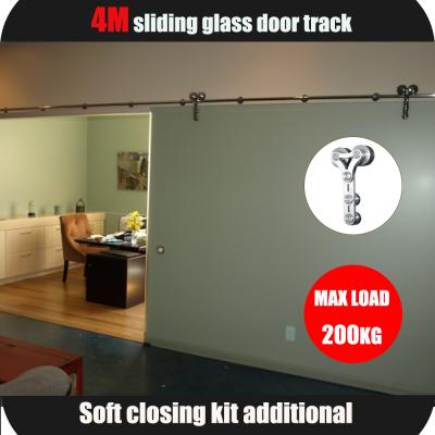 China Used on heavy load bypass glass ceiling mounted sliding door rail track system for sale