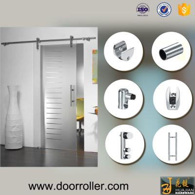 China 304 / 316 Stainless Steel Round Tube Door Sliding Tracks And Rollers System Wall Mount for sale