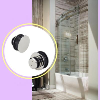 China Modern Glass Sliding Shower Room Barn Door Hardware Stainless Steel Track And Roller Kit for sale